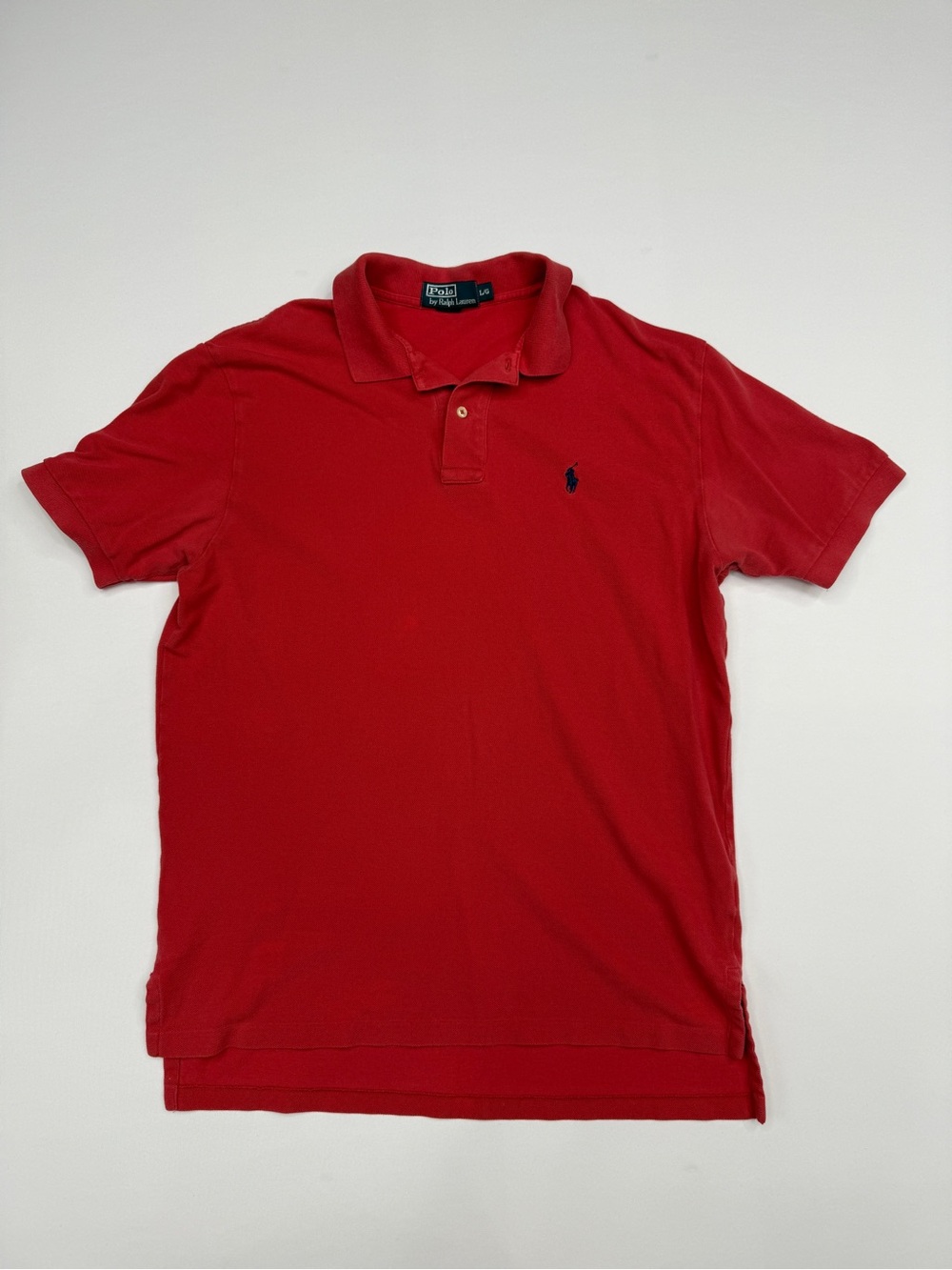 Vintage Polo Ralph Lauren Red Pique Knit Short Sleeve Polo Shirt